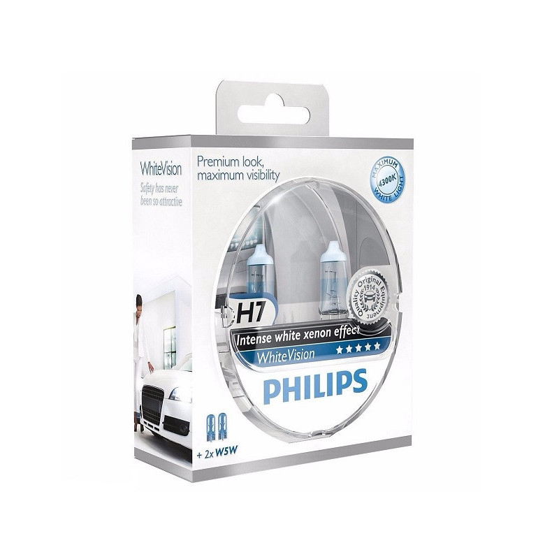 Philips - Estuche H7 WhiteVision 12V55W