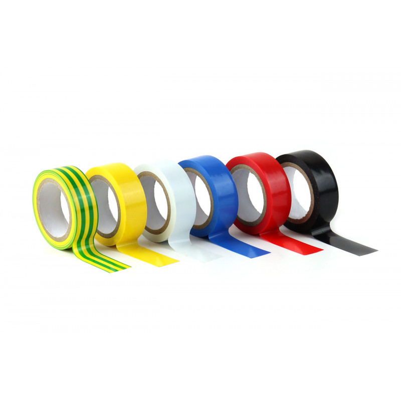 Pack de 6 cintas aislantes de colores (15mm x 5M x 0,13mm.)