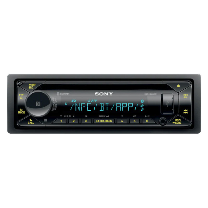 SONY MEX-N5300BT - Radio CD con Bluetooth, USB, NFC, micro externo  incluído, 4 x 55W