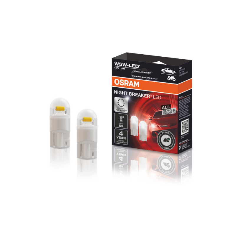 Osram w5w Night Breaker Led GEN2 - Pareja de bombillas led homologadas T10  de segunda generación